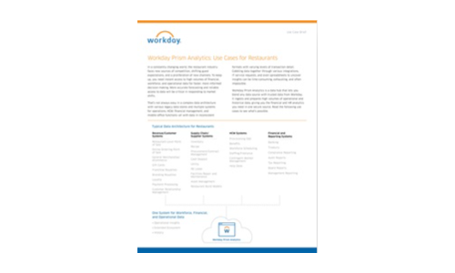 Workday Prism Analytics til restauranter
